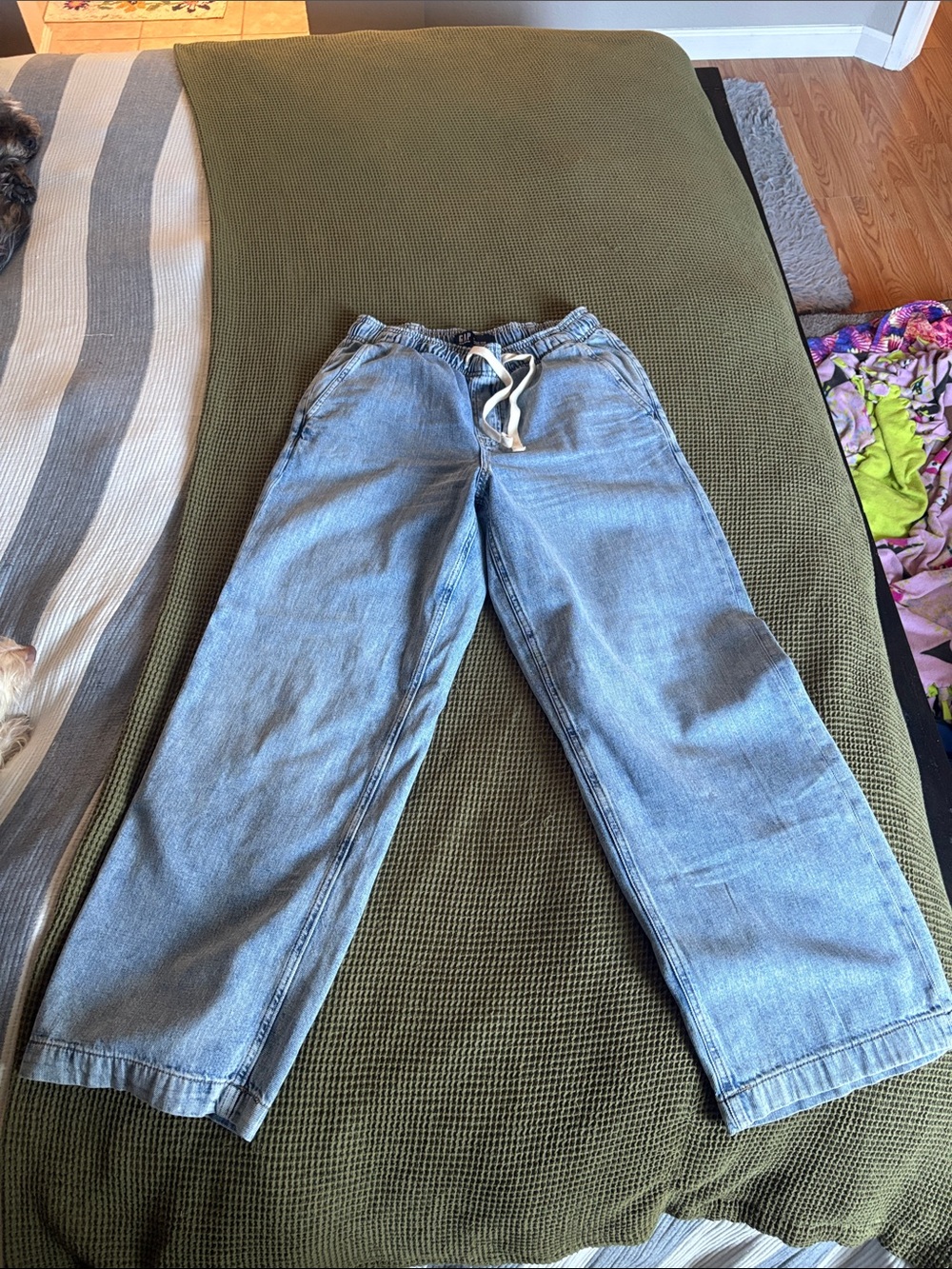 GAP Light Blue Drawstring Waist Jeans
